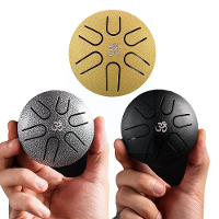 HLURU 3 inch 6 Toon Mini Ethereal Drum Stalen Tongue Drum Vrijetijdspercussie instrument voor Beginners