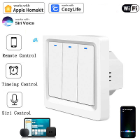 Homekit WiFi Slimme Lichtschakelaar voor Geen Neutraal Of Met Neutrale Lijn Afstandsbediening Werkt met Apple HomeKit Si