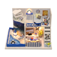 Houten 3D DIY handgemaakte montage poppenhuis miniatuur kit met meubels LED licht educatief speelgoed voor kinderen gesc