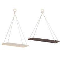 Houten touw opknoping muur plank Vintage drijvende opslag Rack Home Office decoratie