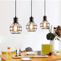 Industriële Vintage Metalen Kooi Armatuur Plafond Hanglampenkap Zonder Lamp