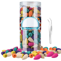 JETEVEN 200PCS Gemengde Geuren Wierook Kegel Multicolor Terugstromen Wierook Aromatherapie