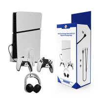 JYS PS5 Wall Mounted Opslagbeugel PS5 Slim Gameconsole Handvat Hoofdtelefoon Afstandsbediening Ophangstandaard
