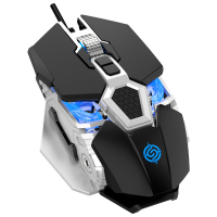 K Snake Q18 Bedrade gamemuis RGB 6400 DPI Macro Black Gaming Mouse voor Desktop Computer Laptop PC