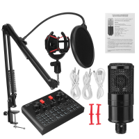 K16 Condensator Microfoon Kit met V9X PRO Geluidskaart Microfoon Kit DSP Ruisonderdrukking Karaoke Studio Live Set