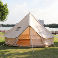 Katoenen Canvas Piramide Tent Outdoor Camping Tent 4 Seizoen Camping Glamping Waterdicht Living yurt Maat 3m 4m voor Fam