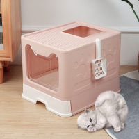 Kattenbak met kap en gesloten kattenbak voor kattenbakvulling Met schop Opvouwbare bak Demonteren