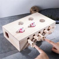 Kattenspeelgoed Hamstermachine Grappige kattenspeelgoed Massief houten dierbenodigdheden Whac A Mole Mouse