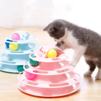 Kattensporen Kattenspeelgoed Vier niveaus van interactief spelen Cirkelspoor met bewegende ballen Fun Mentale lichamelij