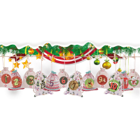 Kerstkatoenlinnen Hangende adventskalenders Aftellen Cadeauzakjes met trekkoord Candy Biscuit Pouches Present Gift Wrap
