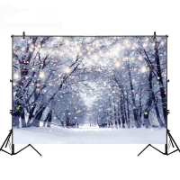 Kerstmissneeuwvlok Fantasy Forest Decor Fotografie Achtergrond Doek Prop
