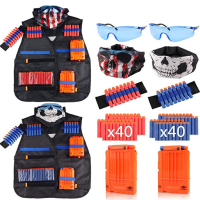 Kinderen 2 Sets Tactische tanktops Kit Polsbandjes Gezichtsmasker Beschermende bril Darts