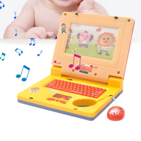 Kinderlaptop Elektronisch Speelgoed Educatieve Leercomputer Geluid Roze Rood Geel Plastic Muis Toetsenbord Leuk Muziek
