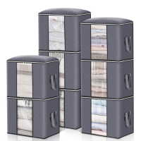 KING DO WAY 8 Packs 90L Large StorageBags Clothes Storage Bins Foldable Closet Organizers Storage Containers with Dura