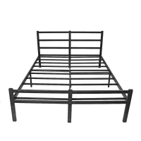 Kingsize bedframe met hoofdeinde, 14 inch platformbedframe geen boxspring nodig, metalen kingsize bedframe met opbergrui