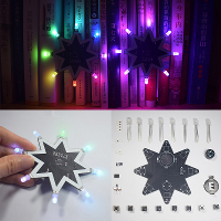 Kleur LED achthoekige stervormige kerstboomversiering Muziekdoos Elektronisch orgeltoetsenbord DIY Elektronica Kit