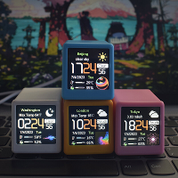 Kleurrijk OLED multifunctioneel informatiedisplay Temperatuur Vochtigheid Tijd Datum WiFi Slimme bureaublad DIY creatiev