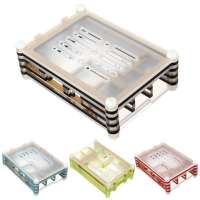 Kleurrijke acryl schaal met een waaiermond voor Raspberry Pi 2 Model B