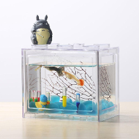 Kleurrijke heldere Mini aquarium Aquarium LED licht Office Desktop Ornament Decor