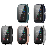 Kleurrijke schokbestendige anti kras pc + HD helder gehard glas volledige dekking Watch hoes voor Amazfit GTS 4 mini