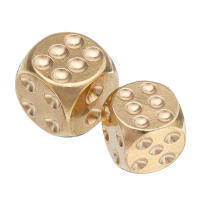 Koperen massief koper dobbelstenen gouden kleur Mahjong dobbelstenen voor Game Gife Party