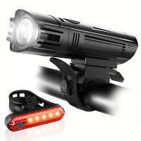 Krachtige voor  en achterlichten set voor fietsen, LED, oplaadbaar met USB, waterdicht, fietslamp