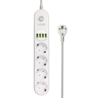 LDNIO SE4432 Verlengsnoer Socket Oplader Met 4 Usb poorten/4 AC Sockets EU Plug Snel Opladen Voor iPhone 13 Pro Max 13 M