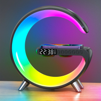 LED Nachtlampje RGB Sfeer Bureaulamp Slimme Multifunctionele Draadloze Oplader Wekker Bluetooth Speaker APP Controle Pic
