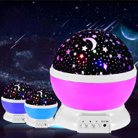 LED Starry Projector Lamp Baby Nachtlampje USB Romantische Roterende Maan Cosmos Sky Ster Projectielamp Voor Kinderen Ba