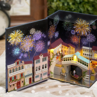 LEUKE KAMER Watertown Journal Theme DIY gemonteerd poppenhuis voor kinderspeelgoed