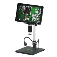 LP101 10.1 Inch Digitale Microscoop Industrieel, Verstelbare Hoek Draadloze Afstandsbediening Muntidentificatie Touch Di