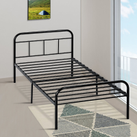 Lusimo Twin Size Bed Frame Opvouwbaar Zwart Metalen Platform Bed Frame Max Lager 300KG 77.6X39.4X32.