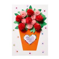 M1642 DIY handgemaakte 3D Moederdag wenskaartenset Anjer bloem papier verjaardag verjaardag Thanksgiving kaarten cadeaus