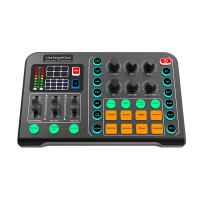M6 48V draadloze live geluidskaart Multifunctionele stemwisselaar Professionele uitzending Sound Mixer One Key Eliminati