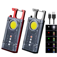Magnetische COB LED Werklamp Draagbare Sleutelhanger Zaklamp UV licht Rood/Blauw Waarschuwingsgroen Licht Sleutelhangerl