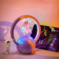 Magnetische Zwevende Astronaut LED Nachtlicht RGB Sfeerlamp Met Muziekspeler Bluetooth Speaker Tafellamp Kamerdecoratie