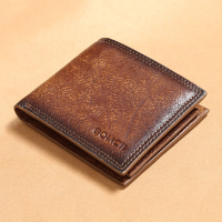Mannen Echt Leer Korte RFID Anti diefstal Multi card Slot Kaarthouder Portemonnee Portemonnee Koeienhuid Geld Clip