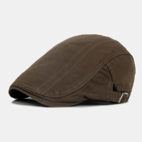 Mannen Katoen Effen Kleur Britse Stijl Outdoor Casual All Match Forward Hat Baret Hat