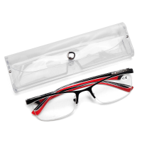 Mannen Vrouwen Retro Ronde Half Frame Lezers Leesbril Stijlvolle Computerbril met Etui