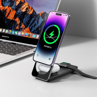 Mcdodo 3 in 1 Opvouwbare Magnetische Draadloze Oplader Stand 25W Max voor iPhone iWatch TWS Oordopjes 60° Verstelbaar