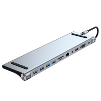 Mechzone 11 in 1 Type C Docking Station USB C Hub adapter Ergonomische laptopstandaard met USB2.0 USB3.0 USB C PD 100W 4