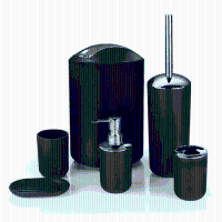 MECO 6 stuks Luxe Plastic Badkamer accessoires set Waspak Bad set