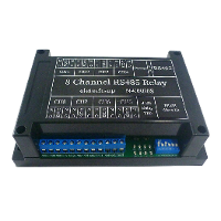 Met TVS beschermd DC 12V 8Ch RS485 Relaismodule Modbus RTU 03 06 16 Functiecode DIN Shell Switch Board