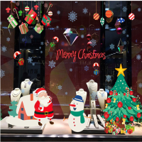 Miico ABQ9706 Kerststicker Cartoon muurstickers PVC verwijderbaar voor kamerdecoratie Kerstfeest
