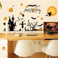 Miico MJ8006 Halloween Sticker Cartoon Sticker Verwijderbare muursticker voor Halloween decoratie Kamerdecoratie