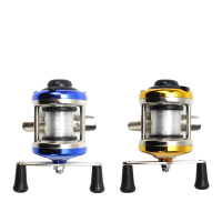 Mini Ijsvissen Reel Metalen Ronde Waterwiel Rotatie Winter Vissen Baitcast Coil Roller Met Lijn