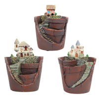 Mini Plant Pot Creatieve Desktop Decoratie Nordic Ronde Pennenhouder Desktop Accessoires Hars