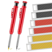 Mini Solid Carpenter Potloden Ingebouwde Puntenslijper Houtbewerking Mechanische Diepgat Marker Foto Potlood Verstelbare