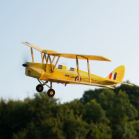 MinimumRC Tigermoth DH 82A Microschaal 360mm Spanwijdte KT Schuim RC Vliegtuig Tweedekker KIT + Motor