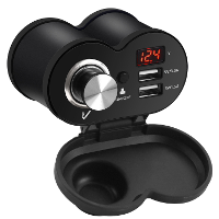 Motorfiets Waterdichte Dubbele USB Oplader met Real Time Spanningsbewaking 12V 24V Motorstuur Oplader